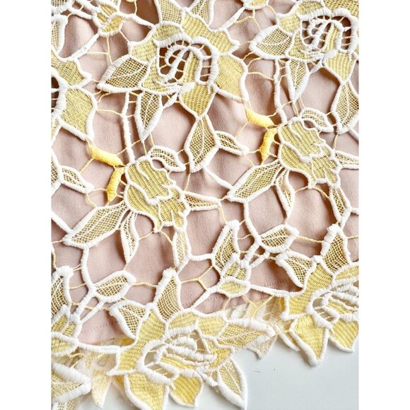 NBD Donna Sunshine Yellow Floral Broderie Anglaise Lace Midi Slip Dress, Size S - Picture 11 of 14